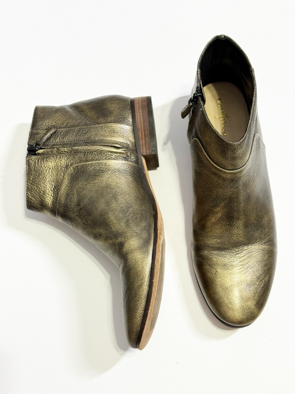 Cole Haan Allen Women’s Metallic Gold Ankle Booties Sz. 10B - Picture 7 of 14